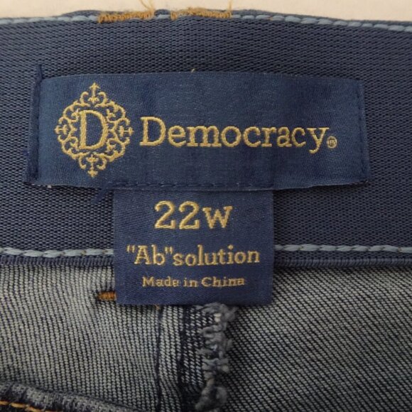 Democracy Wide Leg Jeans Women's Plus Size 22W Blue Denim Stretch High Rise - Picture 7 of 12